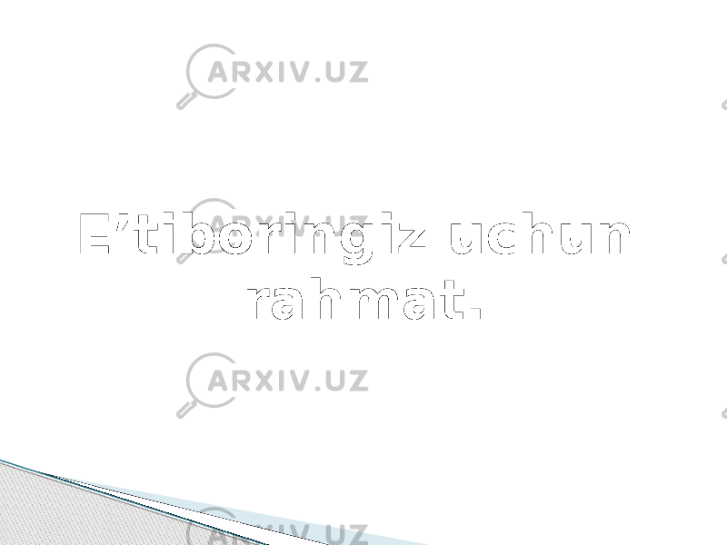 E’tiboringiz uchun rahmat. 