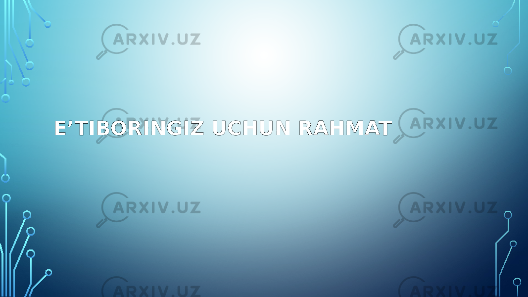 E’TIBORINGIZ UCHUN RAHMAT 