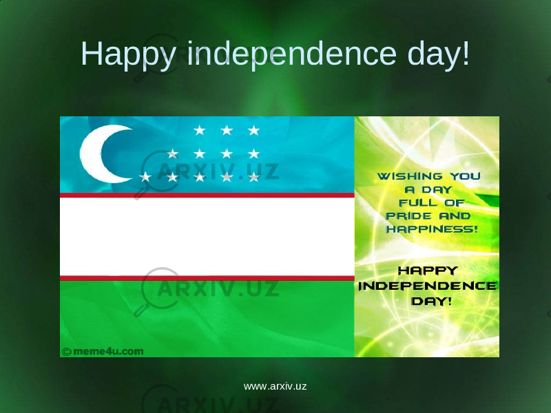 Happy independence day! www.arxiv.uz 