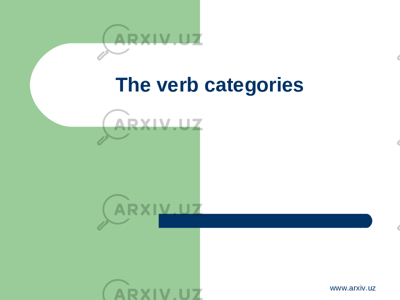 The verb categories www.arxiv.uz 