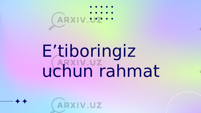 E’tiboringiz uchun rahmat 