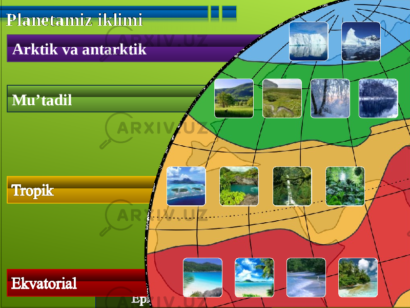 Planetamiz iklimi Arktik va antarktik Mu’tadil 