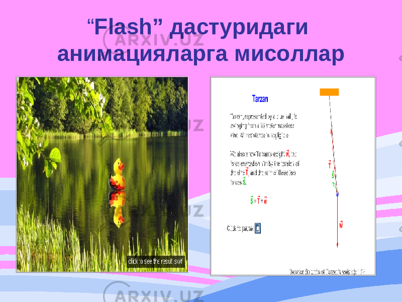 “ Flash ” дастуридаги анимацияларга мисоллар 