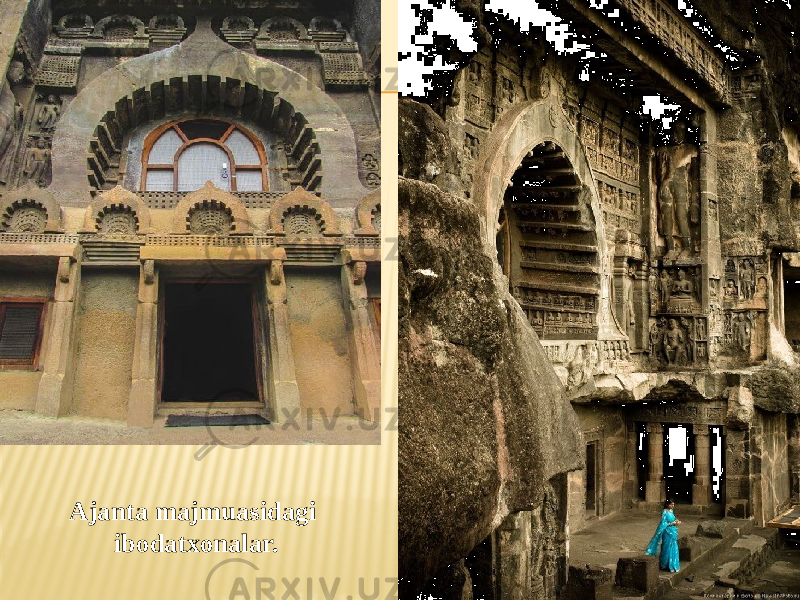 Ajanta majmuasidagi ibodatxonalar. 