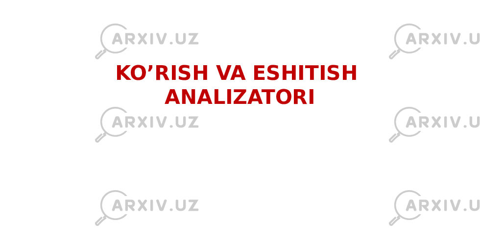 KO’RISH VA ESHITISH ANALIZATORI 