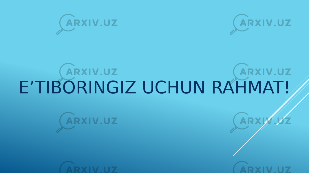 E’TIBORINGIZ UCHUN RAHMAT! 