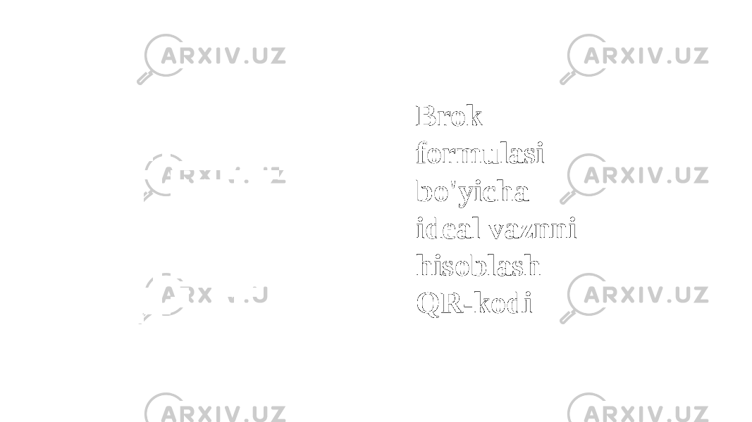 Brok formulasi bo&#39;yicha ideal vaznni hisoblash QR-kodi 