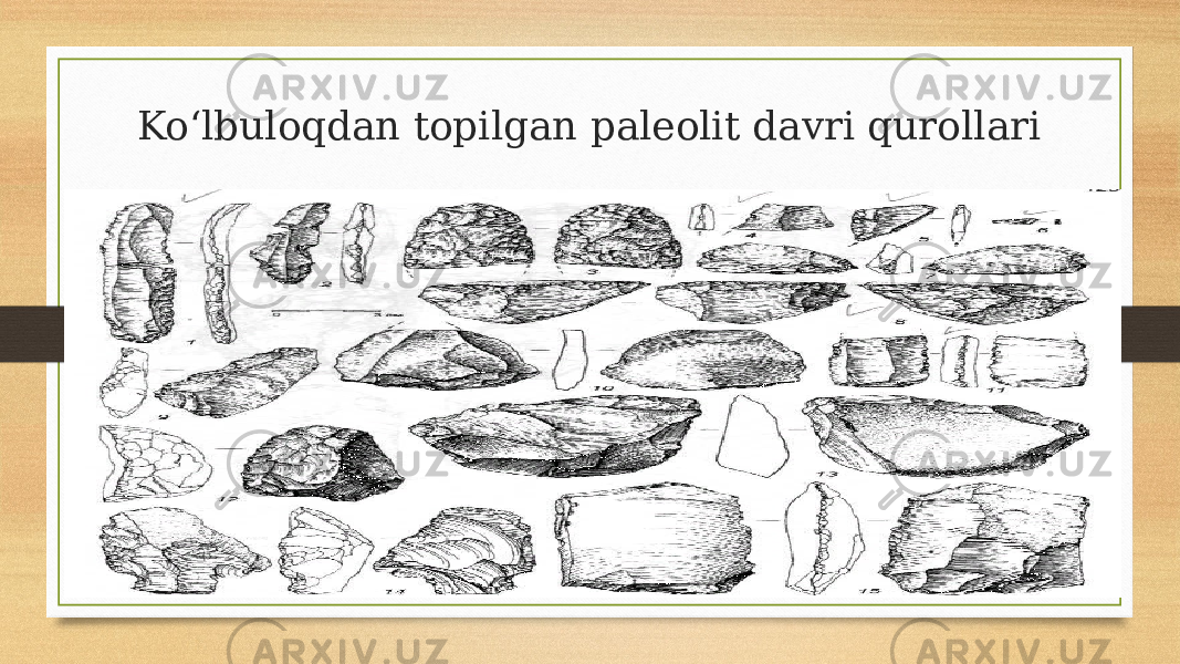 Koʻlbuloqdan topilgan paleolit davri qurollari 