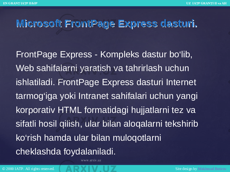 Web sahifalar orasida aloqalarni o rnatish imkoniyatlari. Html Tilida web sahifa yaratish. Html da web sahifa yaratish. Web sahifalar. Html Tilida web sahifa yaratish haqida ma'lumot.