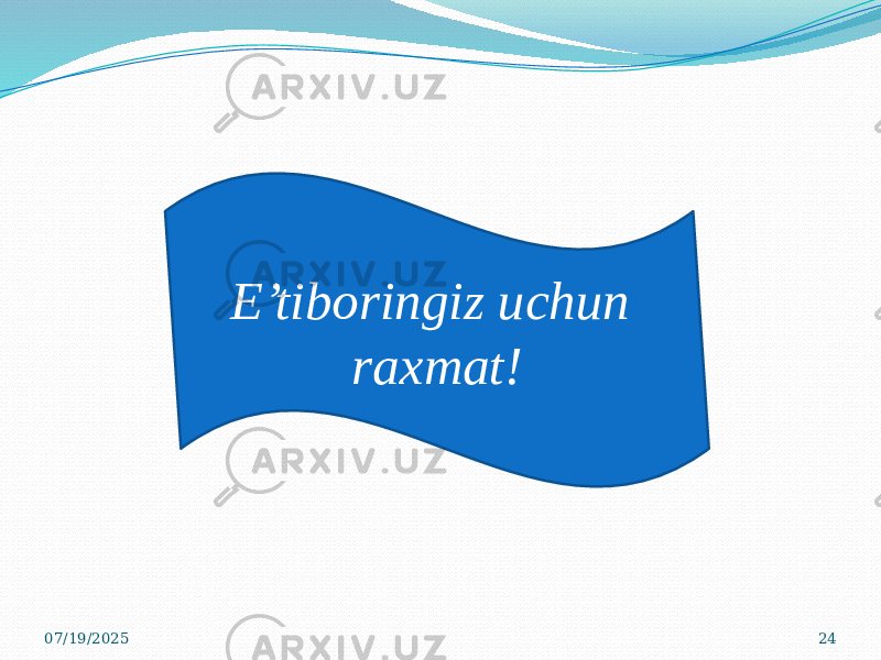 E’tiboringiz uchun raxmat! 07/19/2025 24 