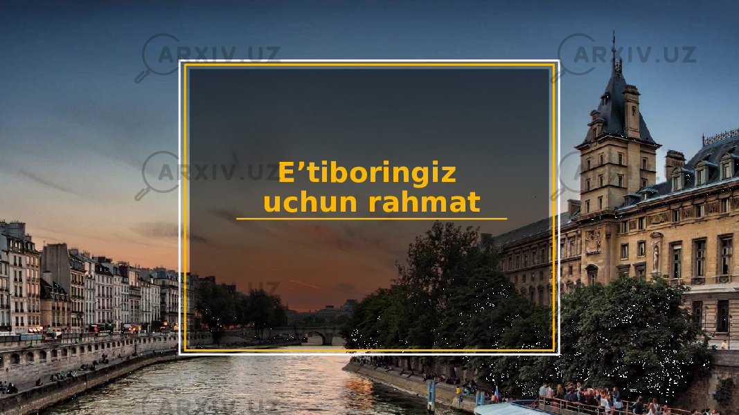 E’tiboringiz uchun rahmat 