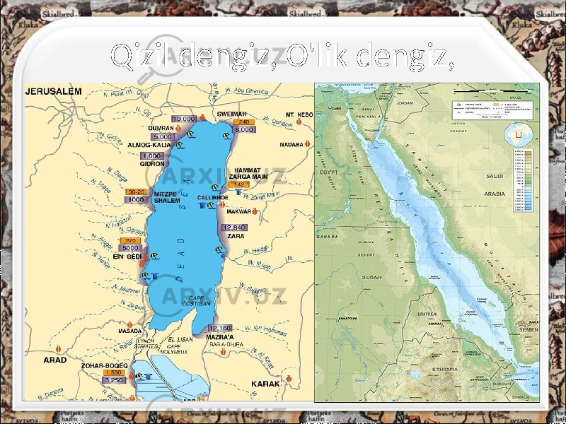 Qizil dengiz, O&#39;lik dengiz, 