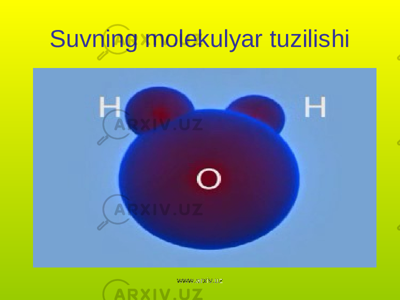 Suvning molekulyar tuzilishi www.arxiv.uz 