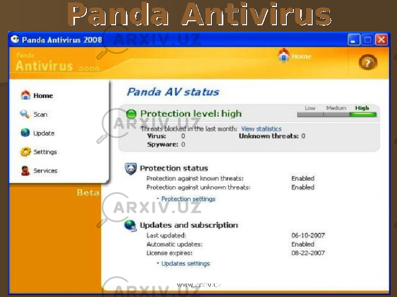 Panda AntivirusPanda Antivirus www.arxiv.uzwww.arxiv.uz 