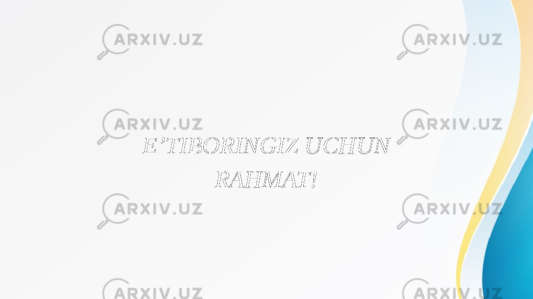 E’TIBORINGIZ UCHUN RAHMAT! 