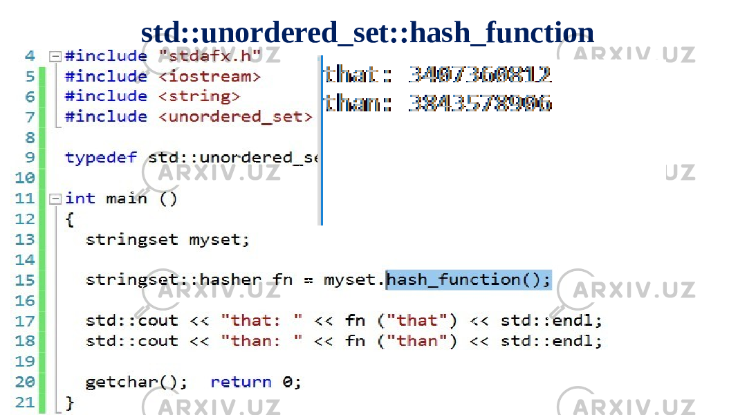 std::unordered_set::hash_function 