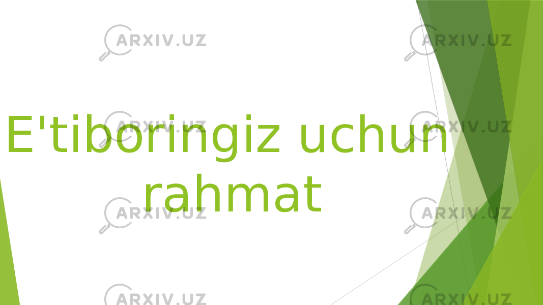 E&#39;tiboringiz uchun rahmat 