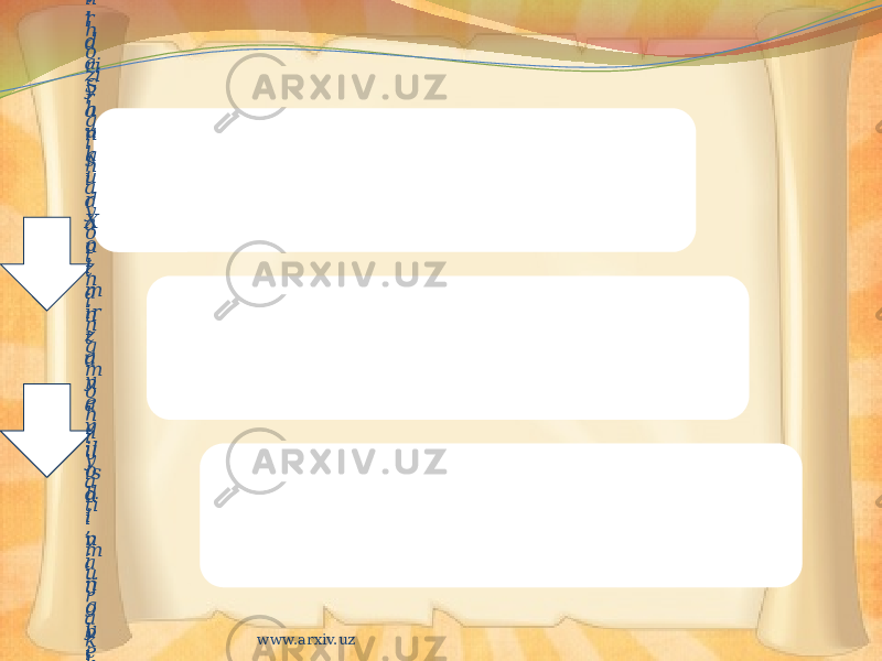 O ` z b e k is t o n m u s t a q il t a r a q q i y o t y o `l i g a k ir g a n d a v r d a S h u k u r X o l m ir z a y e v ij o d i n i n g y e t u k li k b o s q ic h i b o s h l a n d iB u d a v r d a y o z u v c h i “ B u l u t t o ` s g a n o y ”, “ B a n d i b u r g u t ”, “ O z o d li k ” k a b i h i k o y a l a ri n i v a “ D i n a z a v r ” r o m a n i n i e `l o n q il i b , h o zi r g i h a y o t n i n g m o h i y a ti , m u r a k k a b li k l a ri , zi d d i y a tl a ri , q i y i n c h il i k l a ri t o ` g ` ri si d a g i s h a f q a t si z h a q i q a t n i if o d a l a s h g a i n ti l d i.M a z k u r a s a rl a r S h u k u r X o l m ir z a y e v h o zi r g i o ` z b e k a d a b i y o ti d a r e a li s ti k m e t o d n i n g h a y o t b a x s h a n ` a n a l a ri , t a m o y il l a ri y a n g i d a n t a n t a n a q il is h i v a ij o b i y s a m a r a l a r b e ri s h i y o `l i d a f a o l k u r a s h a y o t g a n y o z u v c h il a r d a n b ir i d a r a j a si g a k o ` t a ri l g a n li g i n i y a q q o l is b o tl a y d i. www.arxiv.uz 