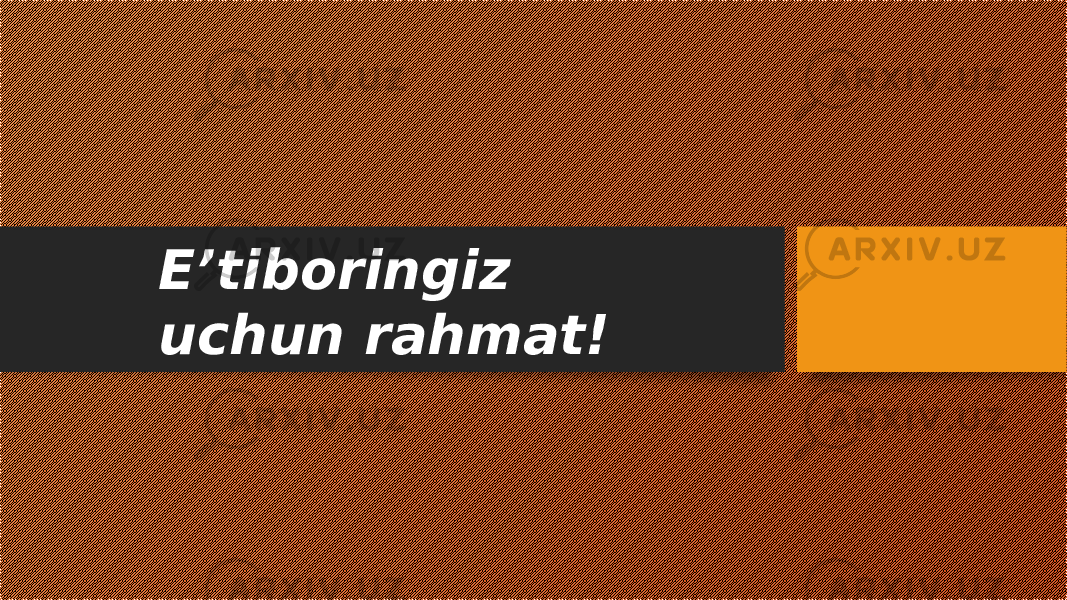 E’tiboringiz uchun rahmat! 