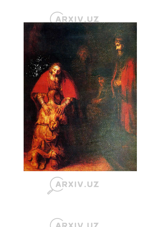 Буюк Рембрандт асарларида ёруг-соя эффектидан зур фойдаланилганлигини курамиз. 
