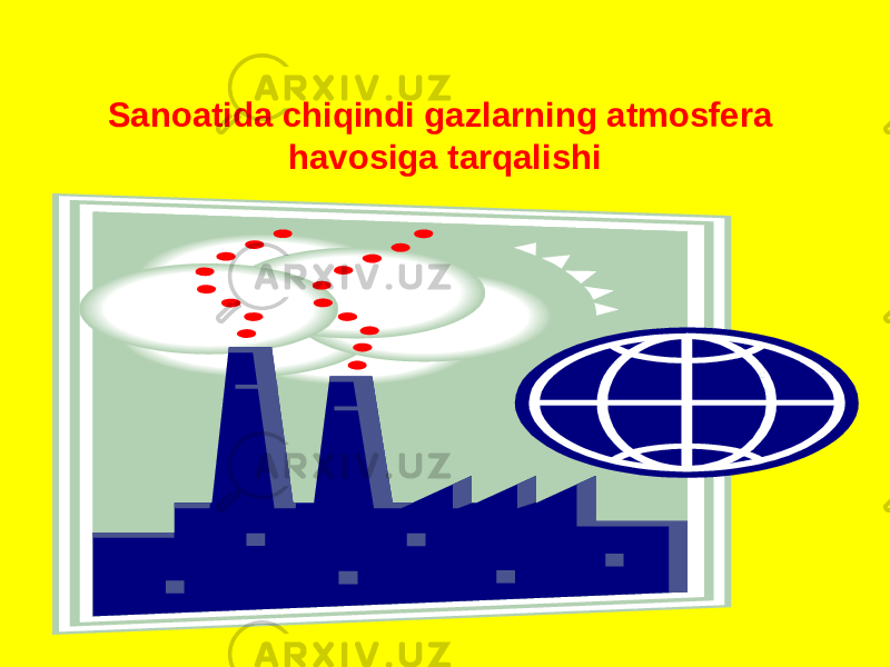 Sanoatida chiqindi gazlarning atmosfera havosiga tarqalishi 