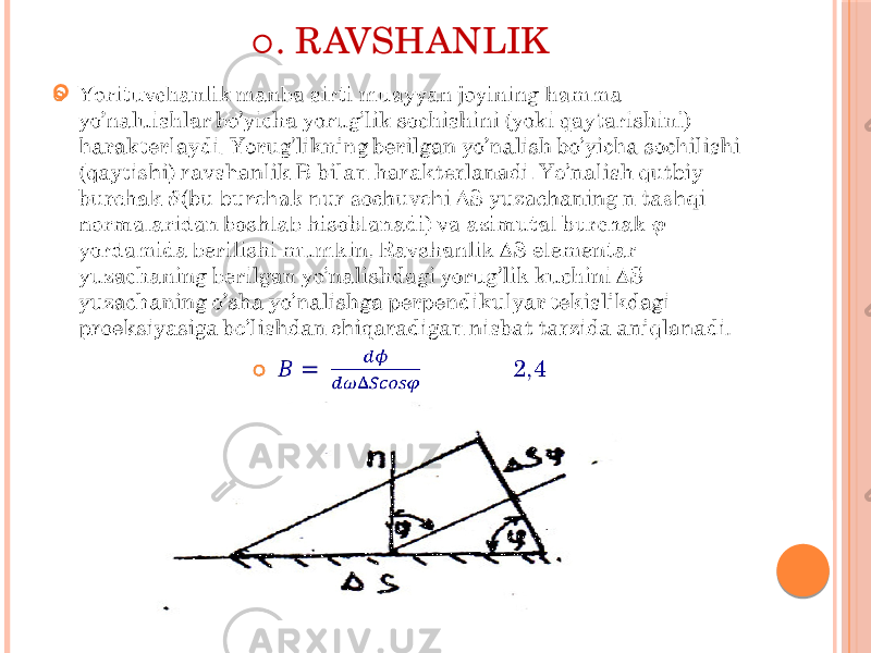 ○ . RAVSHANLIK    