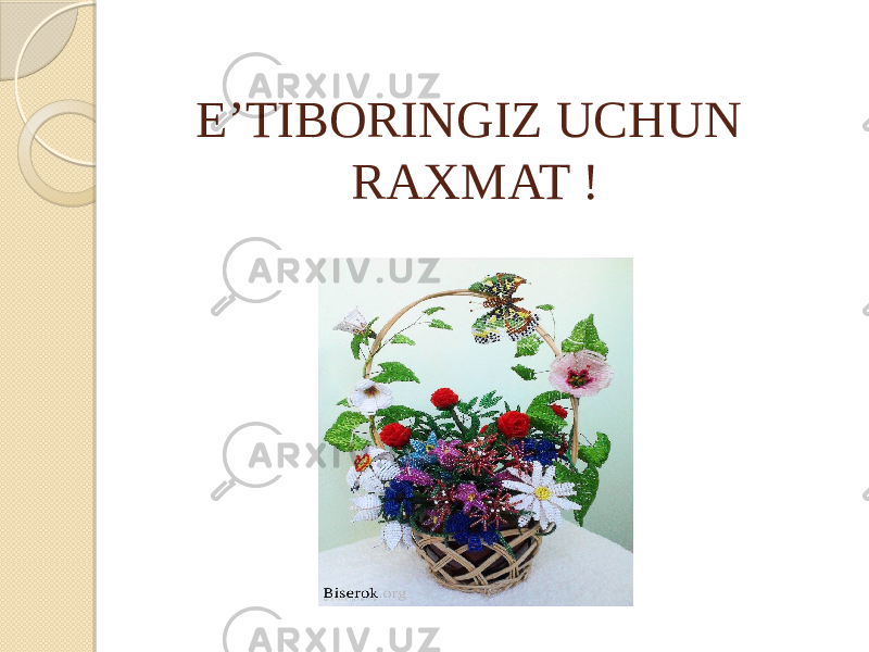 E’TIBORINGIZ UCHUN RAXMAT ! 