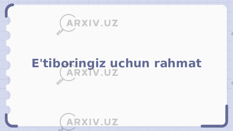 E&#39;tiboringiz uchun rahmat 