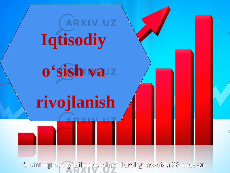 9-sinf iqtisodiy bilim asoslari darsligi asosida 20-mavzu: Iqtisodiy o‘sish va rivojlanish 