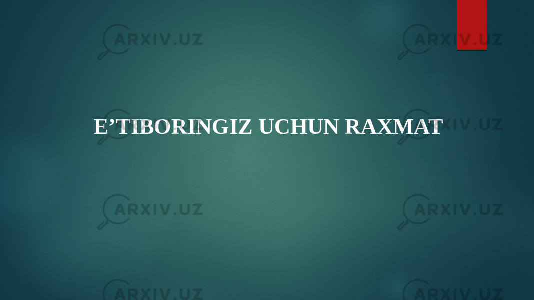  E’TIBORINGIZ UCHUN RAXMAT 