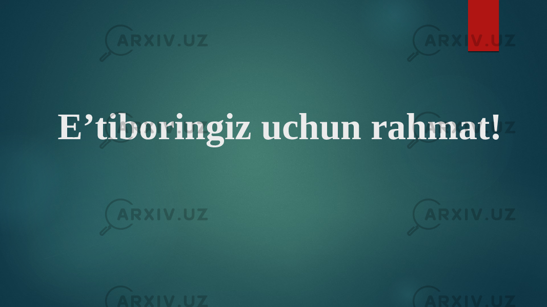 E’tiboringiz uchun rahmat! 