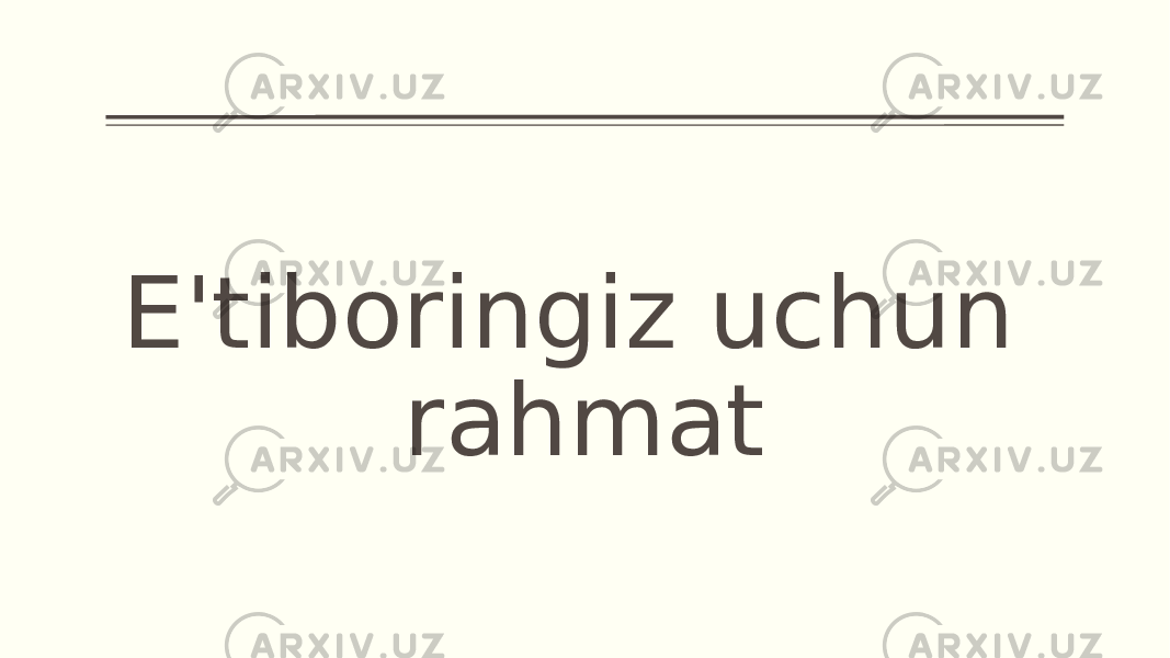 E&#39;tiboringiz uchun rahmat 