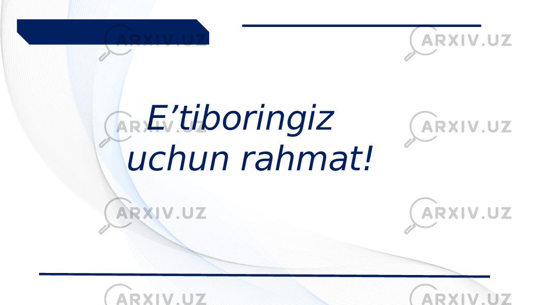E’tiboringiz uchun rahmat! 