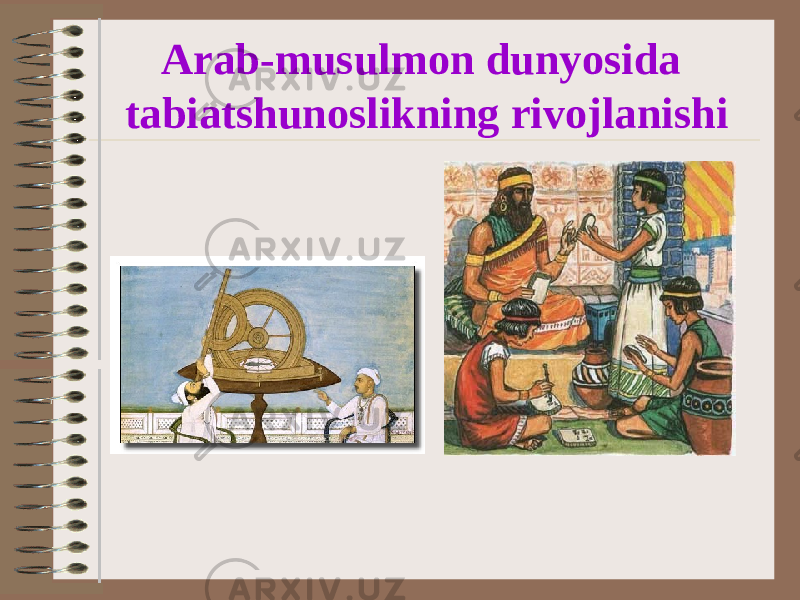 Arab-musulmon dunyosida tabiatshunoslikning rivojlanishi 