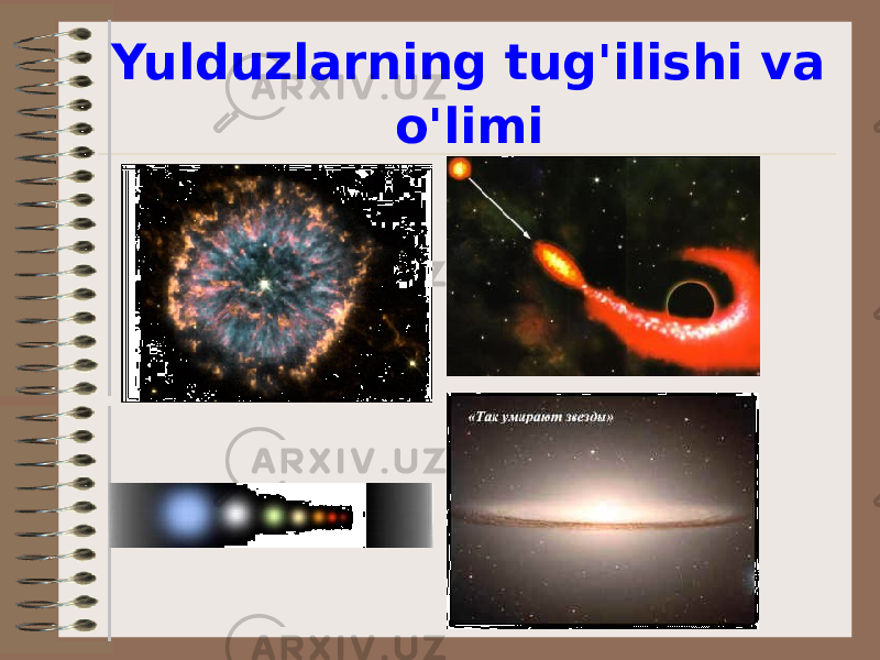 Yulduzlarning tug&#39;ilishi va o&#39;limi 