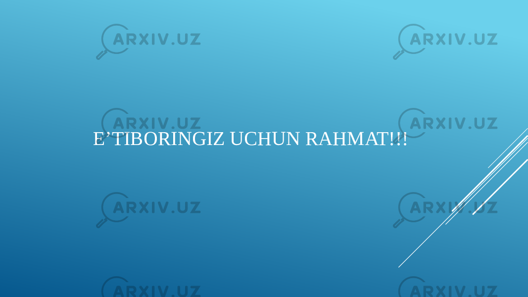  E’TIBORINGIZ UCHUN RAHMAT!!! 
