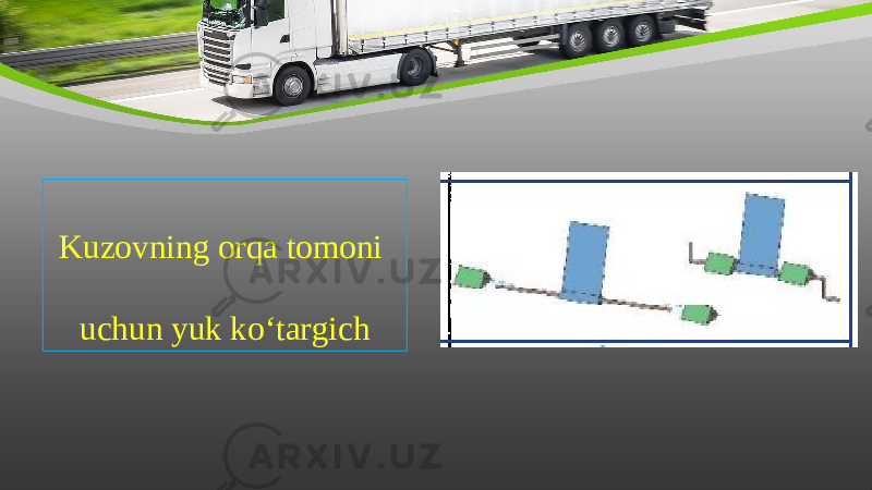 Kuzovning orqa tomoni uchun yuk ko‘targich 