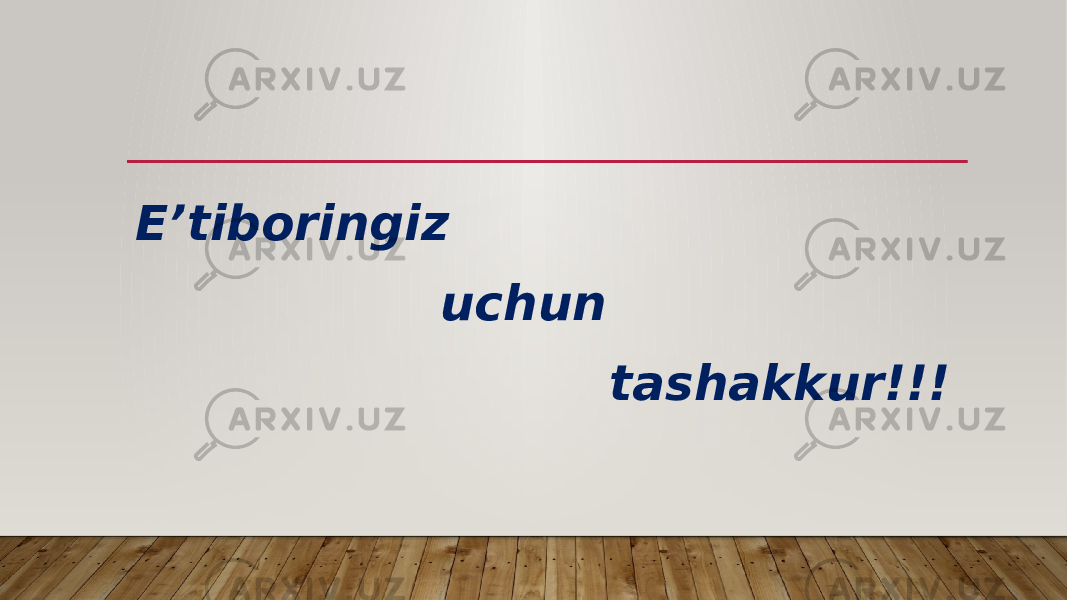 E’tiboringiz uchun tashakkur!!! 