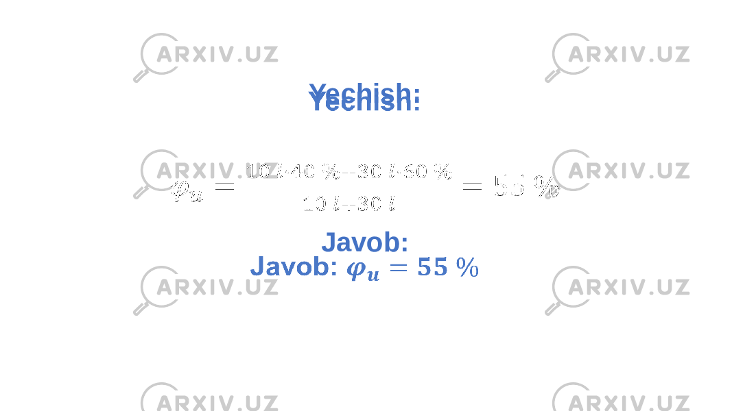 Yechish: Javob: • 