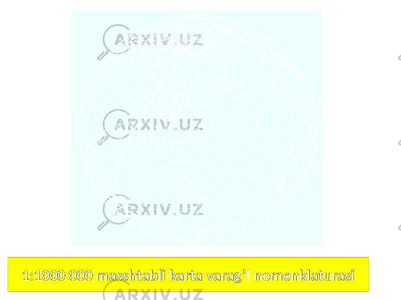 1:1000 000 masshtabli karta varag’I nomenklaturasi 