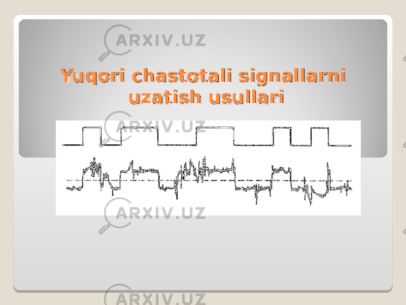 Yuqori chastotali signallarni Yuqori chastotali signallarni uzatish usullariuzatish usullari 