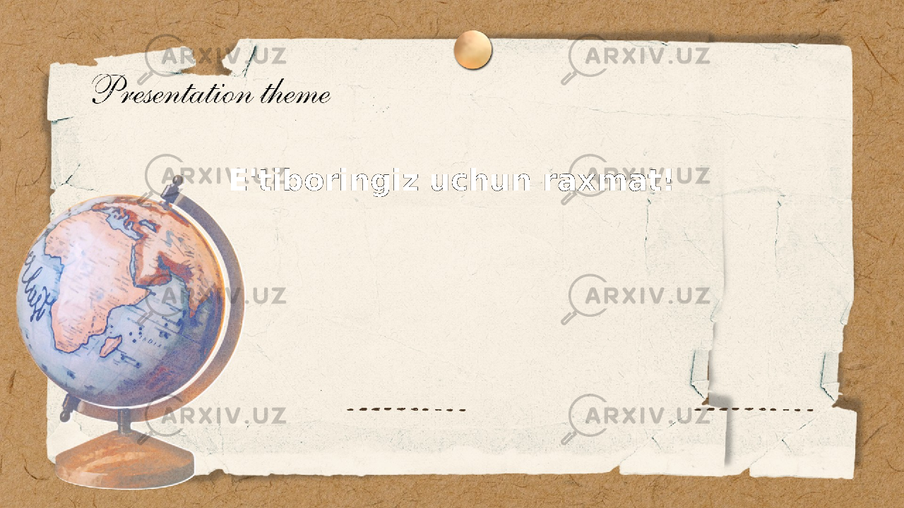 Mirzo Ulug&#39;bekning ilm-ma‘rifat sohalaridagi xizmatlari va ta&#39;lim tarbiya tizimi Xidirov Og‘abek E&#39;tiboringiz uchun raxmat! 