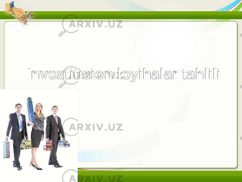 Investitision loyihalar tahlili 