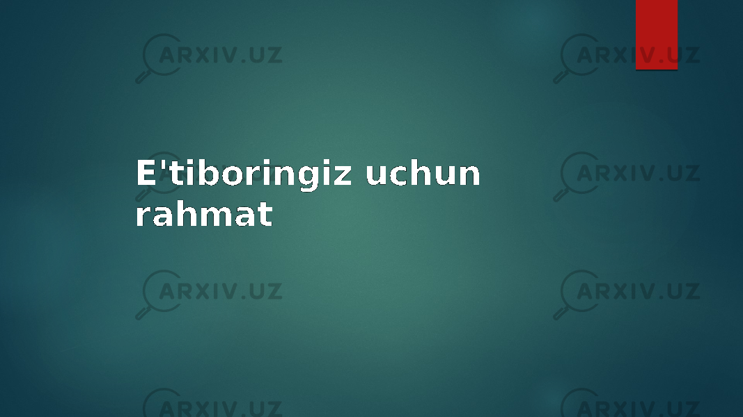 E&#39;tiboringiz uchun rahmat 
