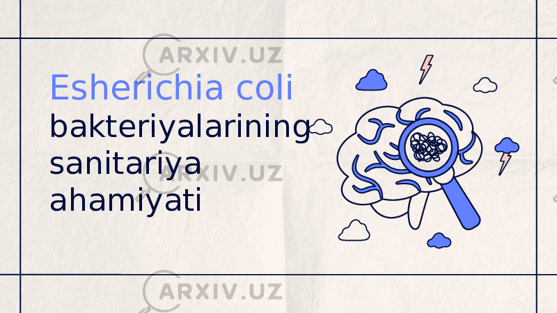 Esherichia coli bakteriyalarining sanitariya ahamiyati 