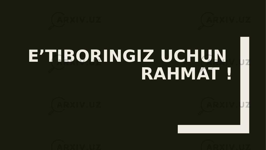 E’TIBORINGIZ UCHUN RAHMAT ! 