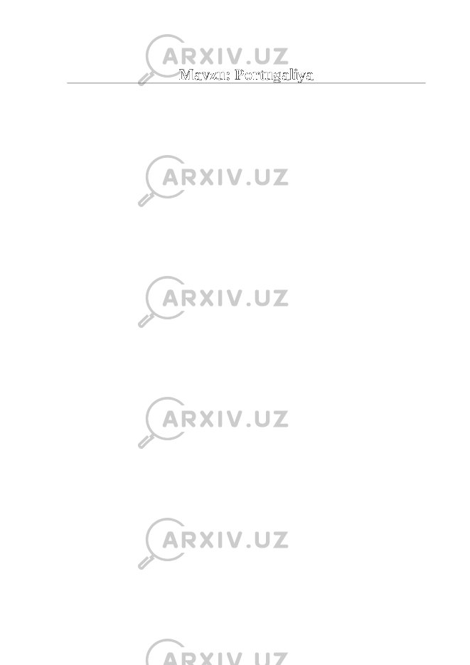 Mavzu: Portugaliya 