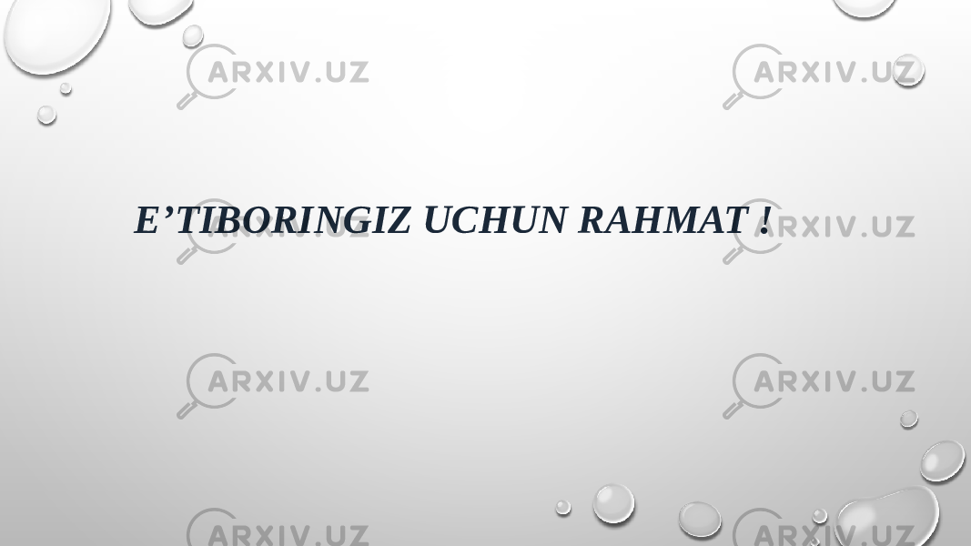 E’TIBORINGIZ UCHUN RAHMAT ! 