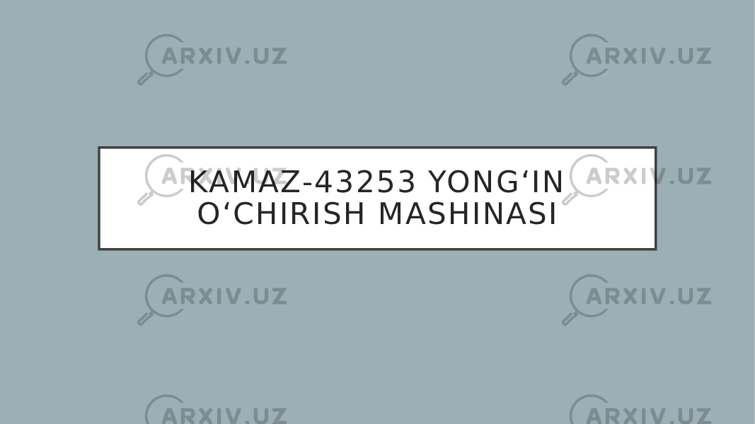 KA M A Z- 4 3 2 5 3 YO N G ‘ I N O ‘ C H I R I S H M A S H I N A S I 