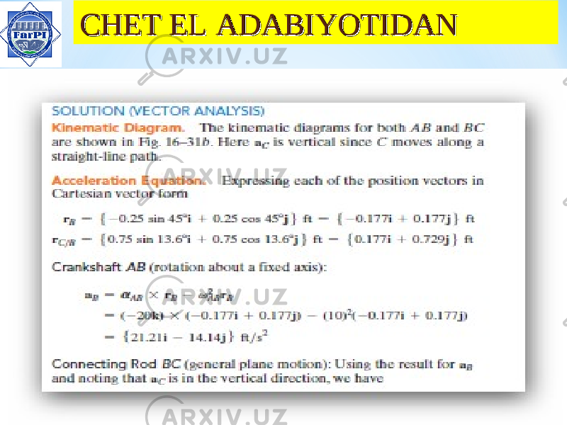 CHET EL ADABIYOTIDANCHET EL ADABIYOTIDAN 